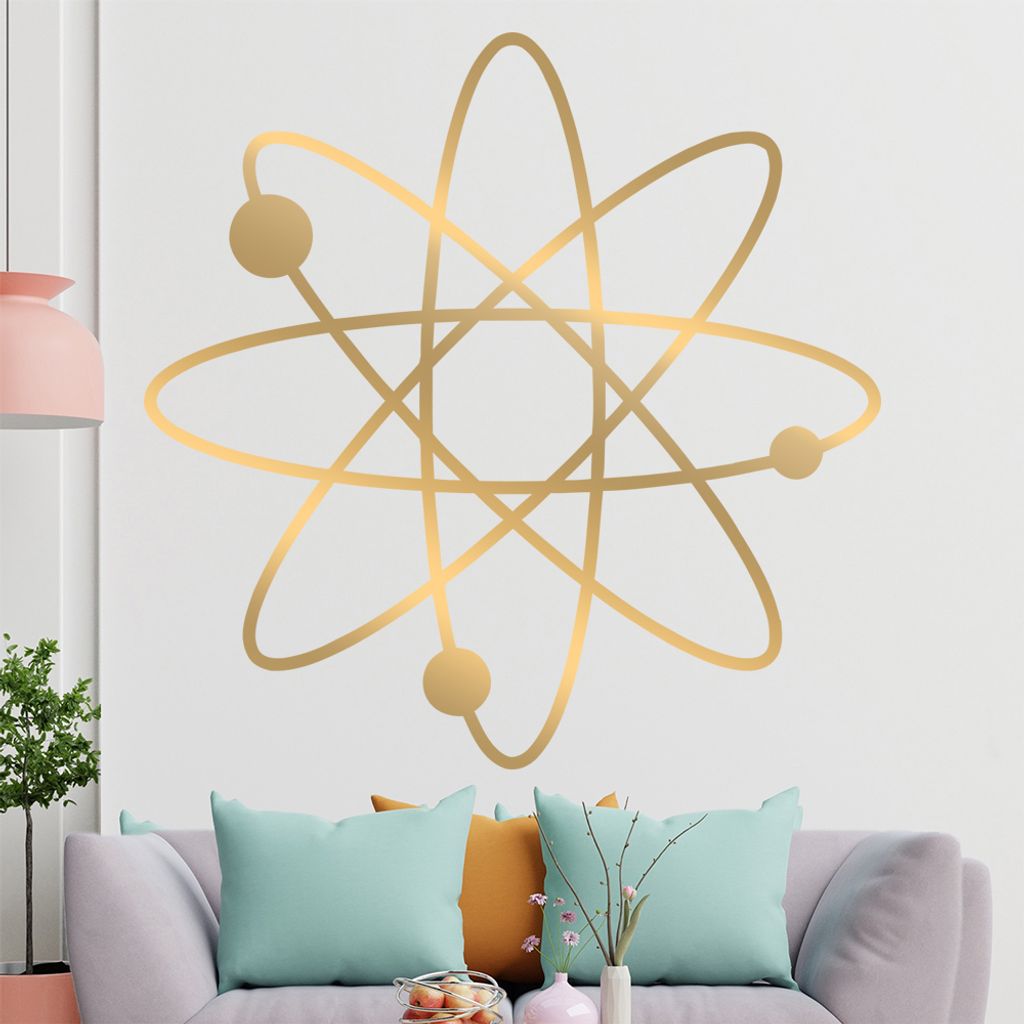 KIWISTAR Atomsymbol - Proton Neutron Moleküle Physik Wandtattoo in 6 Größen - Wandaufkleber Wall Sticker - Dekoration, Küche, Wohnzimmer, Schla...