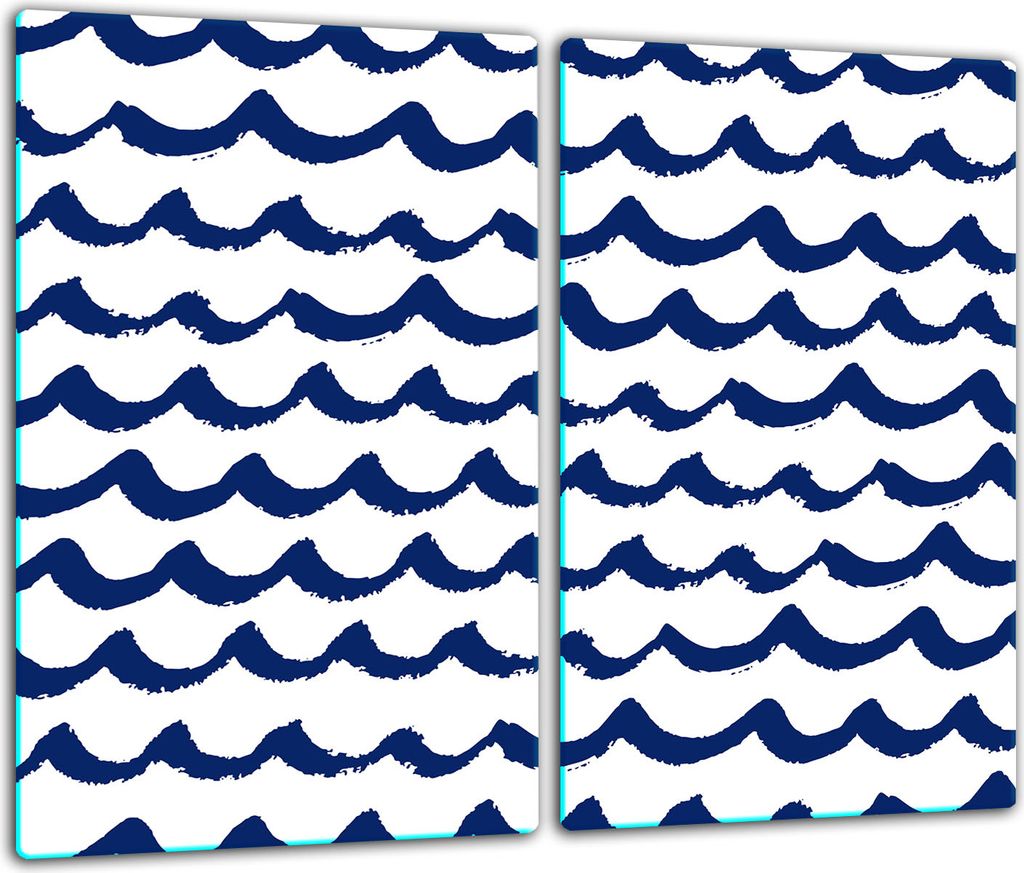 Herdabdeckplatten Glaskeramikkochfeld-Abdeckung Spritzschutz Glas 60x52cm Wellen