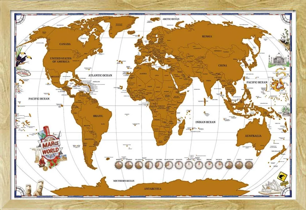 Idea Regalo Viaggiatori: Mappa da Grattare 36" + Cornice Shinsuke Faggio