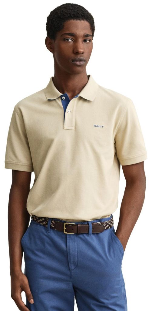 Gant Polo hellgelb, 2 Knöpfe, kurzarm