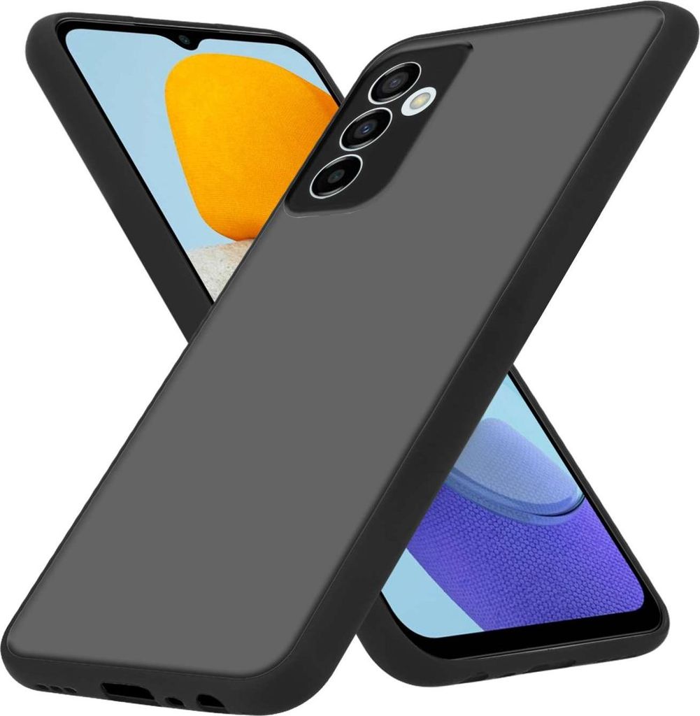 Cadorabo Hülle für Samsung Galaxy M23 5G in Matt Schwarz Hybrid Schutzhülle mit TPU Silikon Innenseite und matter Kunststoff Rückseite Case Cov...