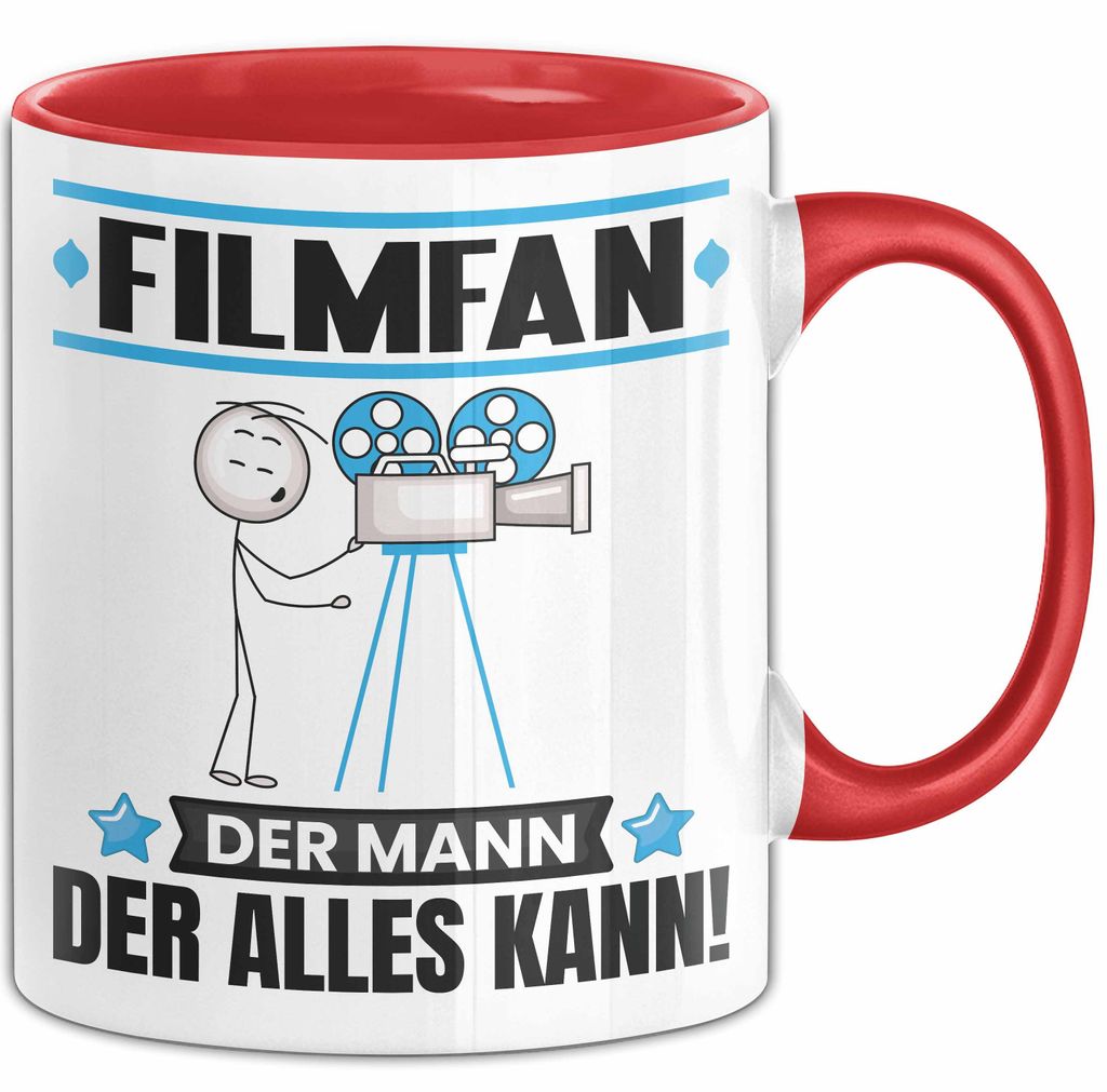Filmfan Tasse Geschenk für Filmfan Der Mann Der Alles Kann Geschenkidee zum Geburtstag (Rot)