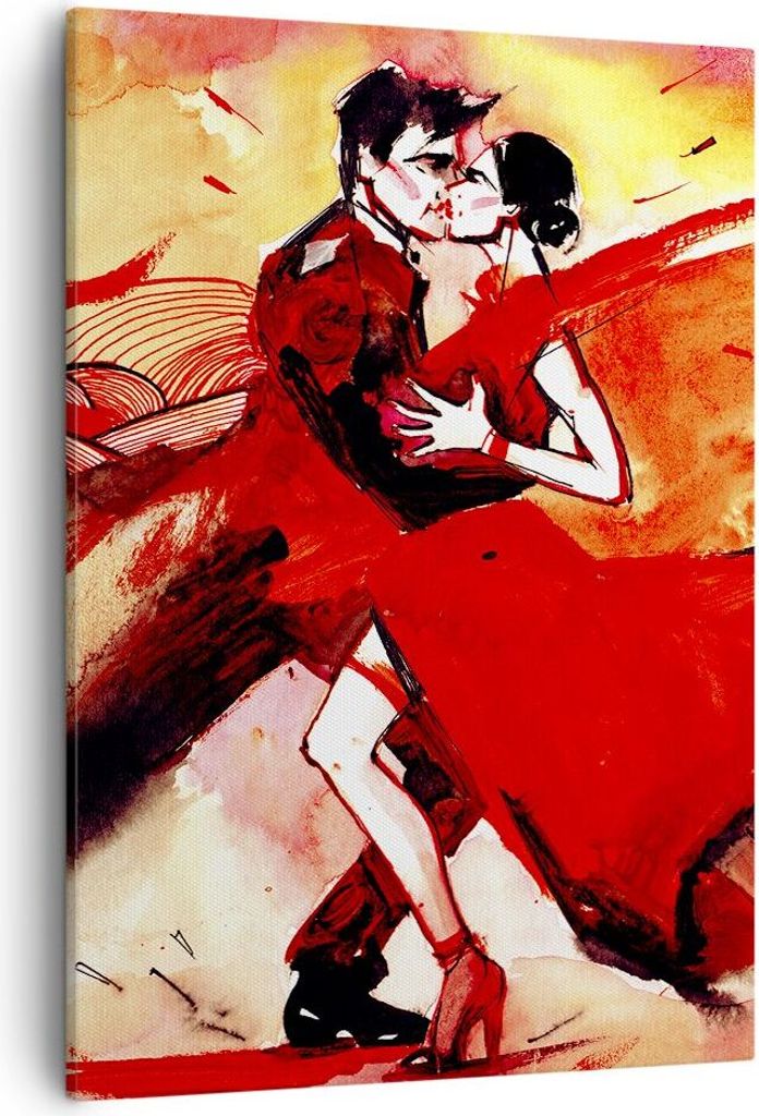 Bild auf Leinwand - Leinwandbild - Einteilig - tanzen sie - 50x70cm - Wand Bild - Wanddeko - Wandbilder - Leinwanddruck - Kunstdruck - Wanddekorati...