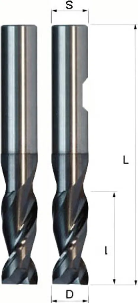 Fraise hélicoïdale double face pour défonceuse en carbure 3mm