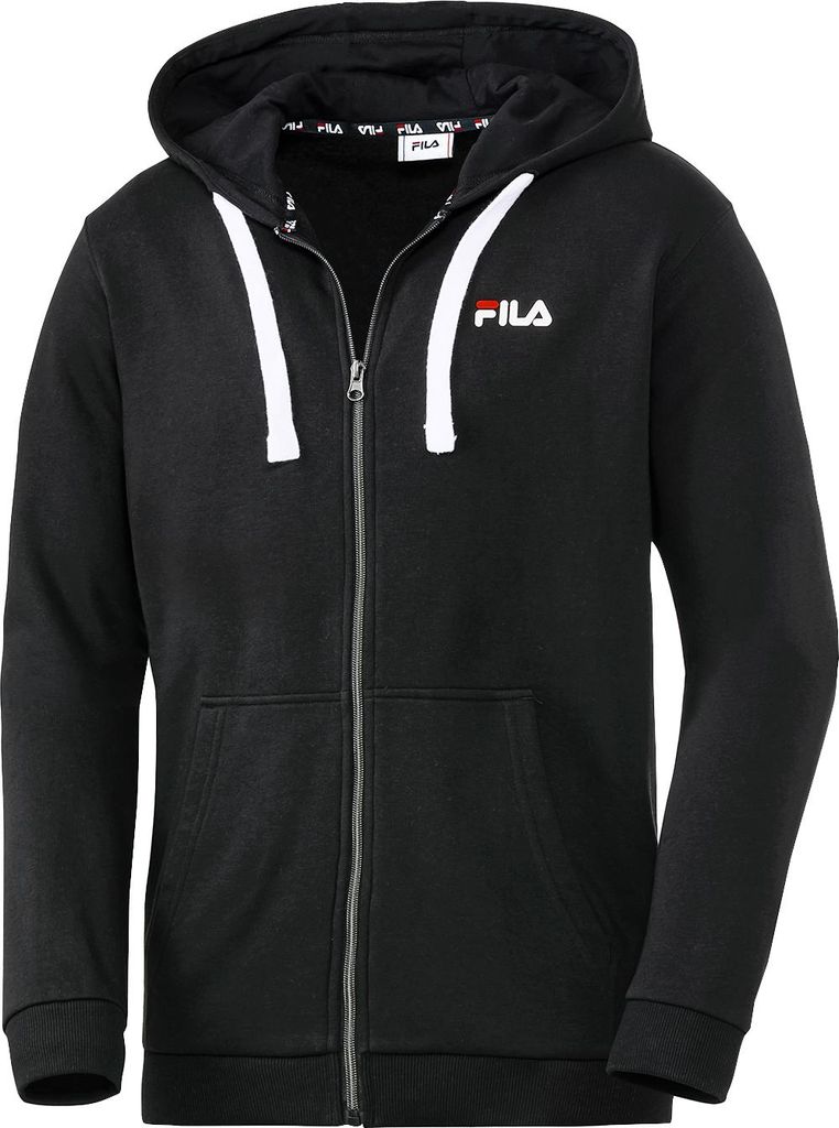 Fila Sweatjacke mit Kapuze uni, hautsympathisch dank hohem Baumwollanteil