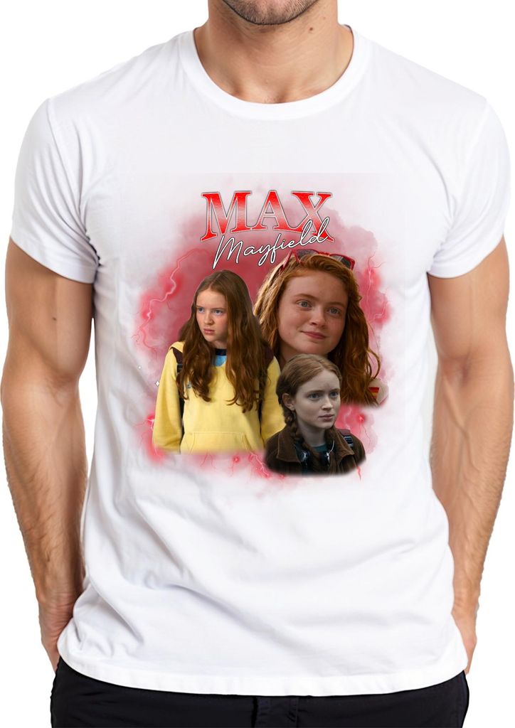 Max Mayfield Stranger Maxine Fan Geschenk Vintage Retro 90s Bootleg Herren T-Shirt, Weiß, XL