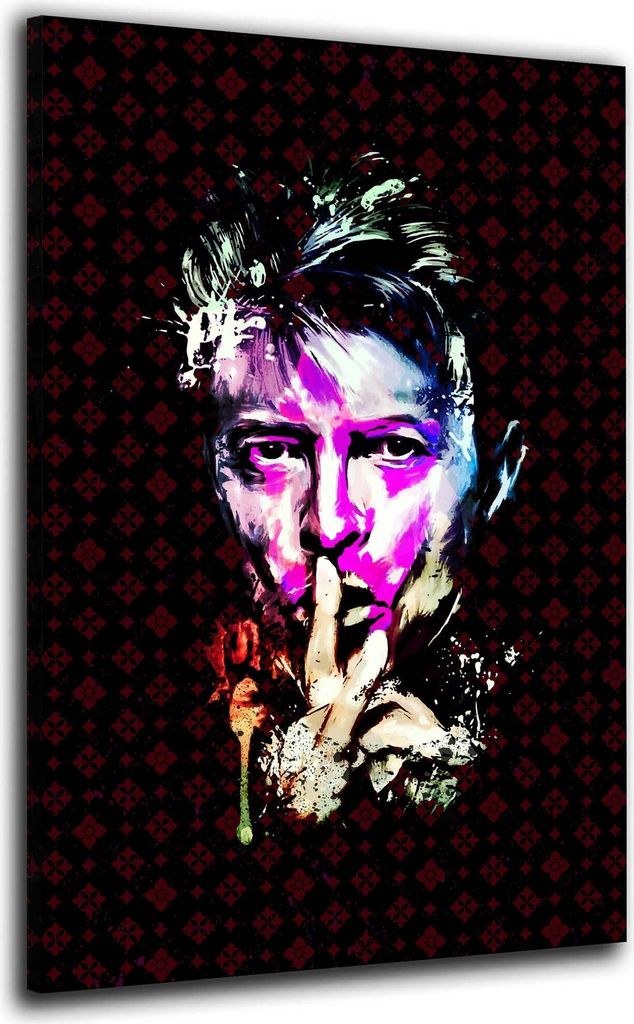 Bowie Abstract Colour Musik Leinwandbild Wandbild Kunst XL Deko: 60x90x2cm