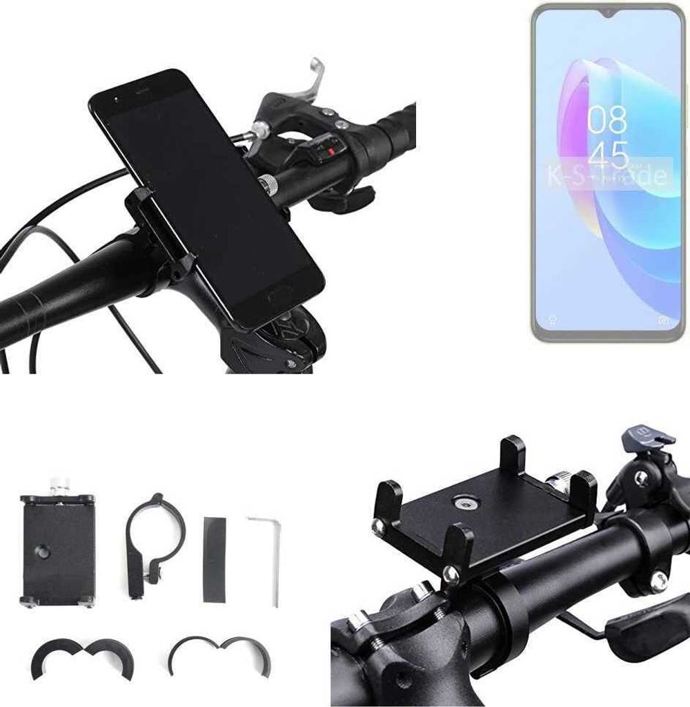 K-S-Trade Handyhalterung für das Fahrrad kompatibel mit Tecno Spark 9 Pro Halter Lenkstange Fahrradhalterung Motorrad Bike Mount Befestigung