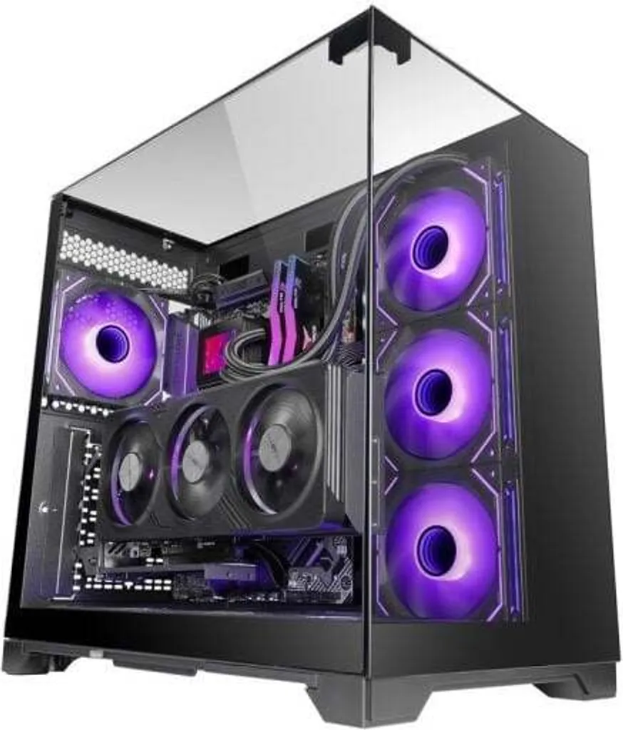Mars Gaming Mc-vision Mc-vision Triple Atx Case Triplo vetro temperato Design senza cornice Doppia fotocamera Usb 3.0 Nero