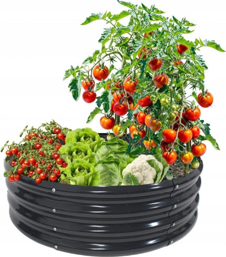 HOCHBEET 90x90x30cm Rund AnthrazitPflanzenbeet Gartenbeet Pflanzkübel Blumenkasten Gemüsebeet Frühbeet Kräuterbeet Beeteinfassung Beetrand 8489