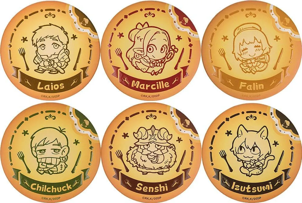 Assortiment de 6 Boutons à Épingler 6 cm Delicious in Dungeon Manga