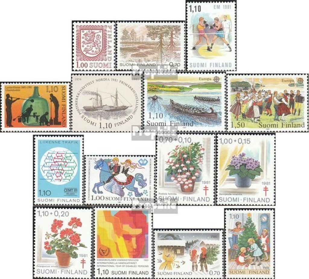 Briefmarken Finnland 1981 Mi 876-890 (kompl.Ausg.) Jahrgang 1981 komplett postfrisch Wappen