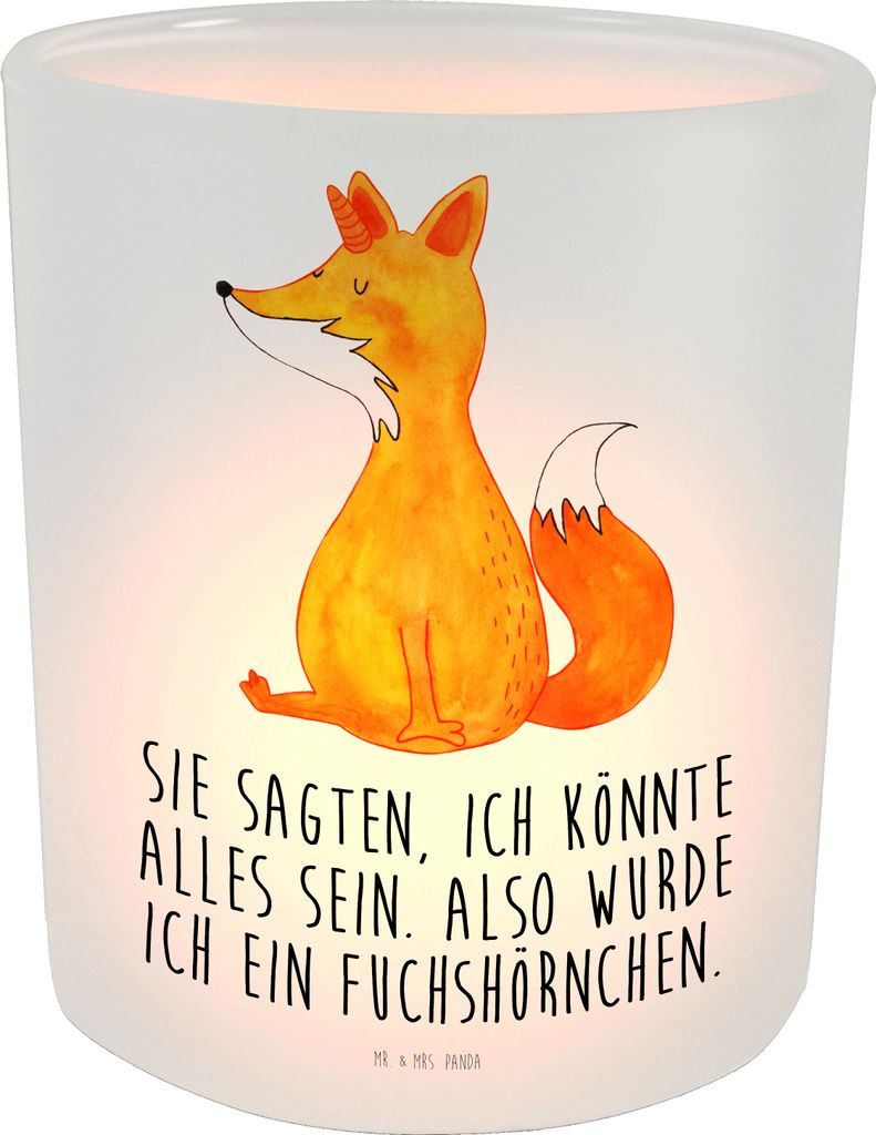 Mr. & Mrs. Panda Kerzenhalter Einhorn Wunsch - Transparent - Geschenk, Füchse, Fuchs, Unicorns, Einhörner, Windlicht aus Glas, Outdoor, Unicorn, ...