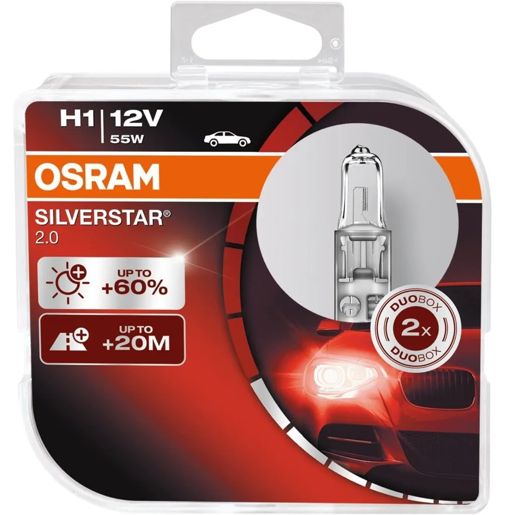 2x Lampadine H1 55W 12V Osram SilverStar 2.0 DuoBox | Ricambio Top