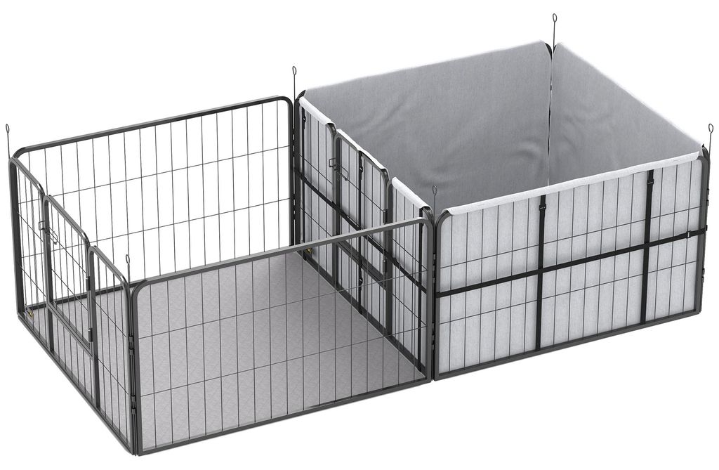 PawHut nestkast voor puppy's, puppyren met 7 panelen, Productafbeelding 