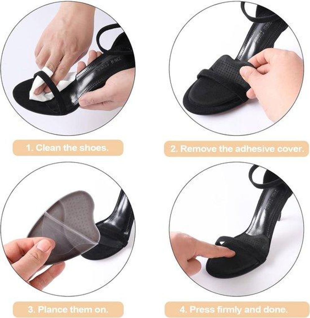 Damen Fußschutzset Anti-slip - 3er Set - Offene Schuhe - Hüftschutz - Fußkissen - 3 Farben