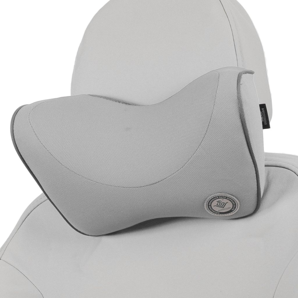 Auto Kopfkissen Ergonomisch Bequemes Nackenstützkissen Polyester Und Memory Schaum Verstellbare Breite Grau 1 Stück Für Fahren Reisen