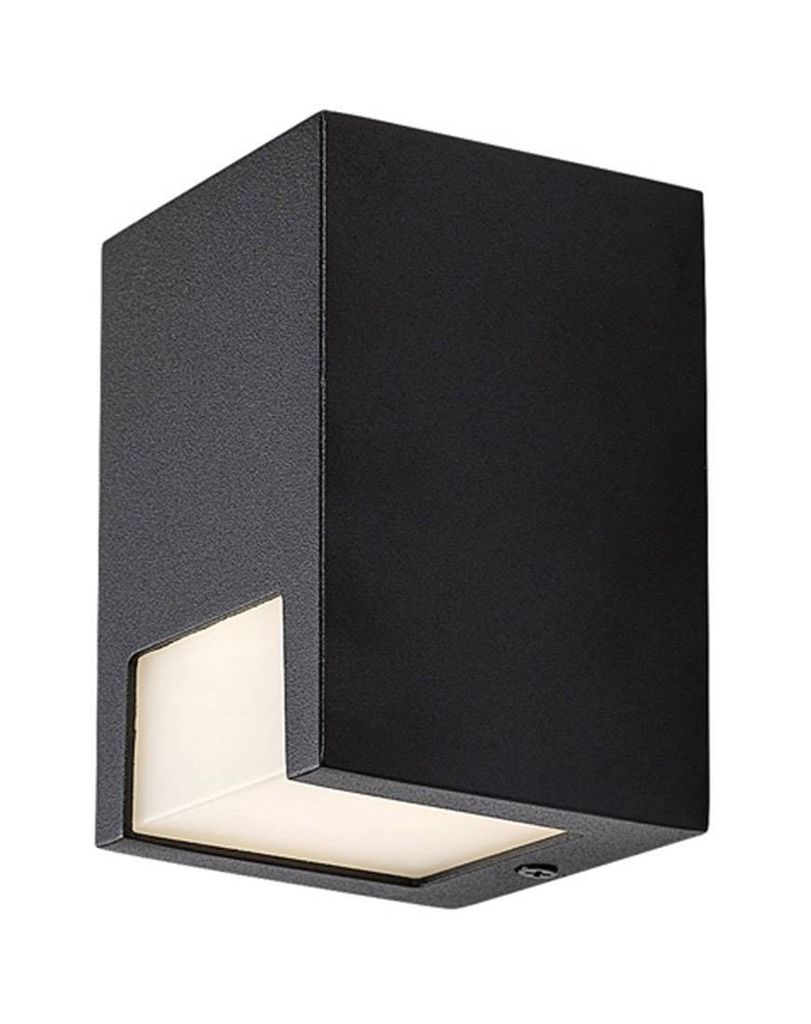Außenwandleuchte CERNON GU10 1x MAX.7W IP44 Aluminium schwarz, Kunststoff weiß H:11cm B:7.5cm