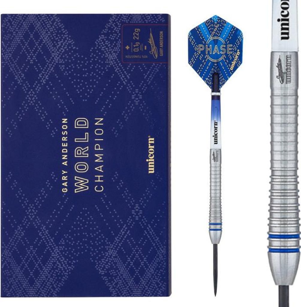 Unicorn Phase 6 World Champion Gary Anderson Steel Dart Presentation Box - 25g -- 1 Satz