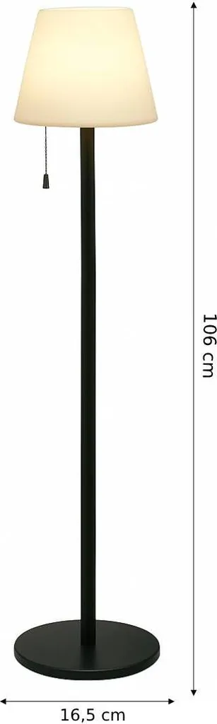 Lampada da terra a LED nera 106 cm - 4