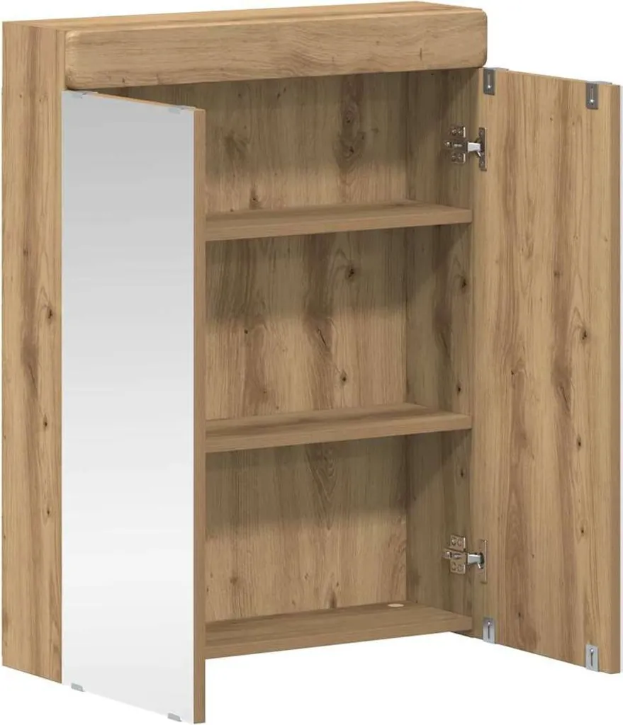 vidaXL TULUM Armadio Bagno Specchio 60 cm - Finitura Rovere Artisan - 5