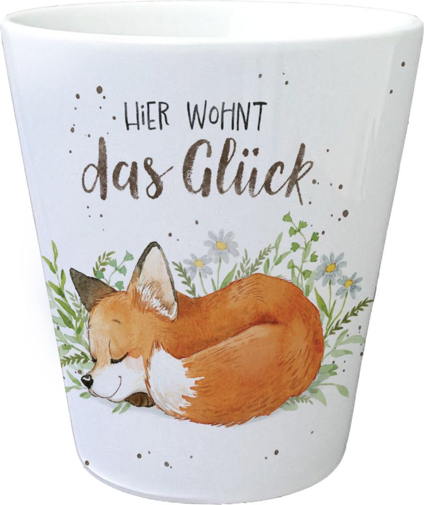 Fuchs Blumentopf im Aquarell-Stil Produktbild 