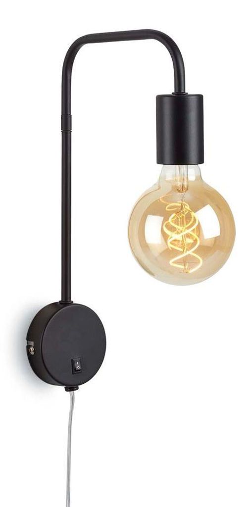 Bettleuchte Nachttischlampe Retro 1xE27 25 W schwarz matt Produktbild 