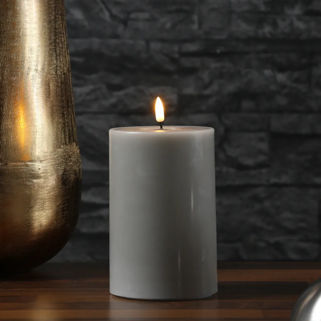 Candela LED MIA 15x10 Professional - Fiamma 3D - Vera Cera Taupe