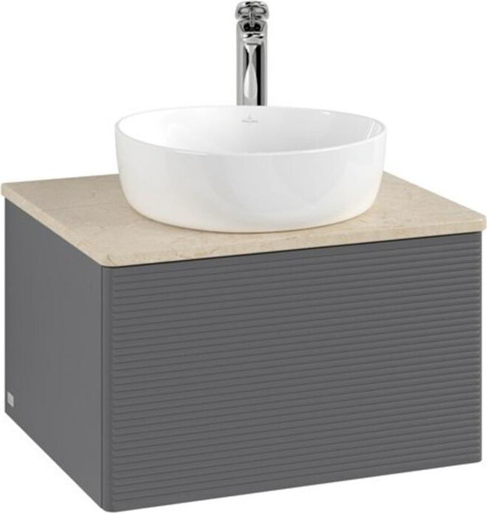V&B Waschtischunterschrank mit Frontstruktur Antao 60x36x50cm, HL, WBP botti., A m Lac