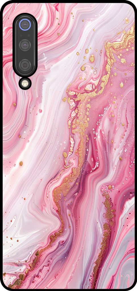 Smartphonica Telefon Fall geeignet für Xiaomi Mi 9 mit Marmor-Druck - TPU zurück Abdeckung Fall Marmor-Design - Pink