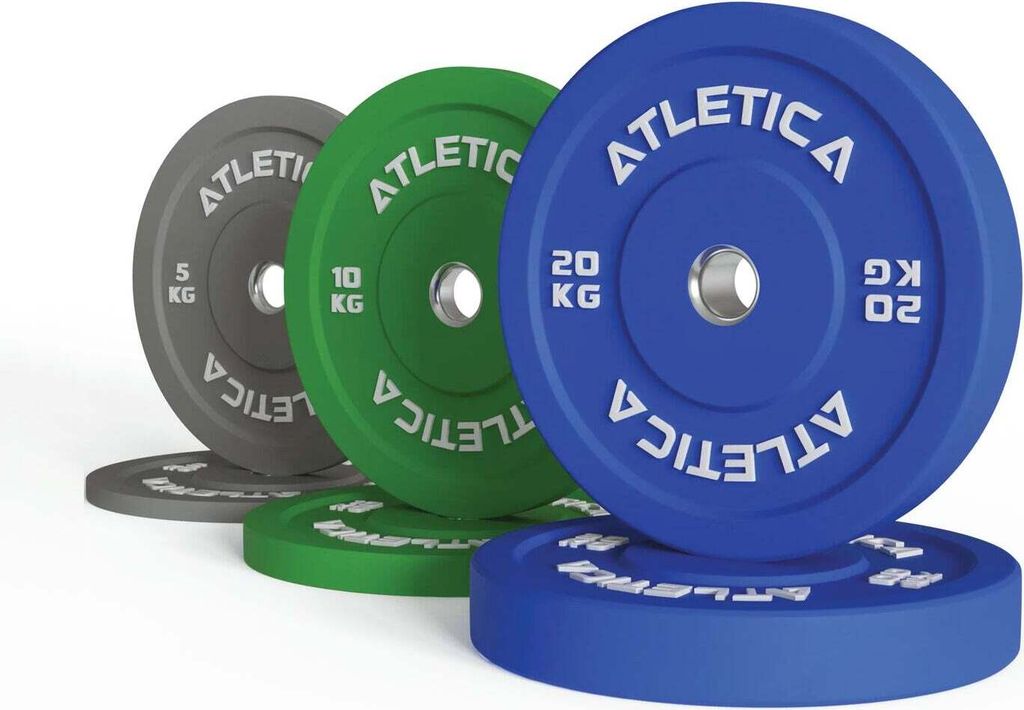 ATLETICA Color Bumper Plates Set | 70 kg bestehend aus 2 x 5 kg ∣ 2 x 10 kg ∣ 2 x 20 kg