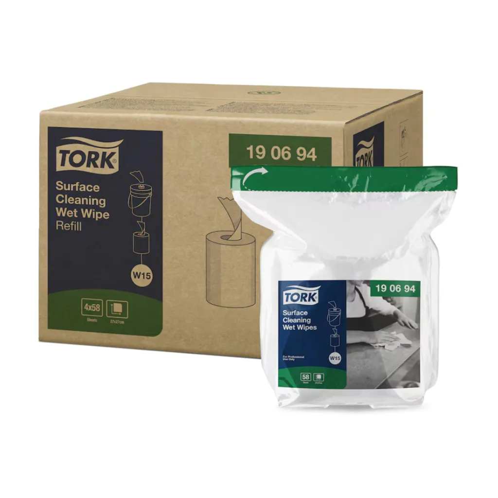Tork 190694 Ricarica Panni Umidi Premium W15 | 4 Confezioni Professionali