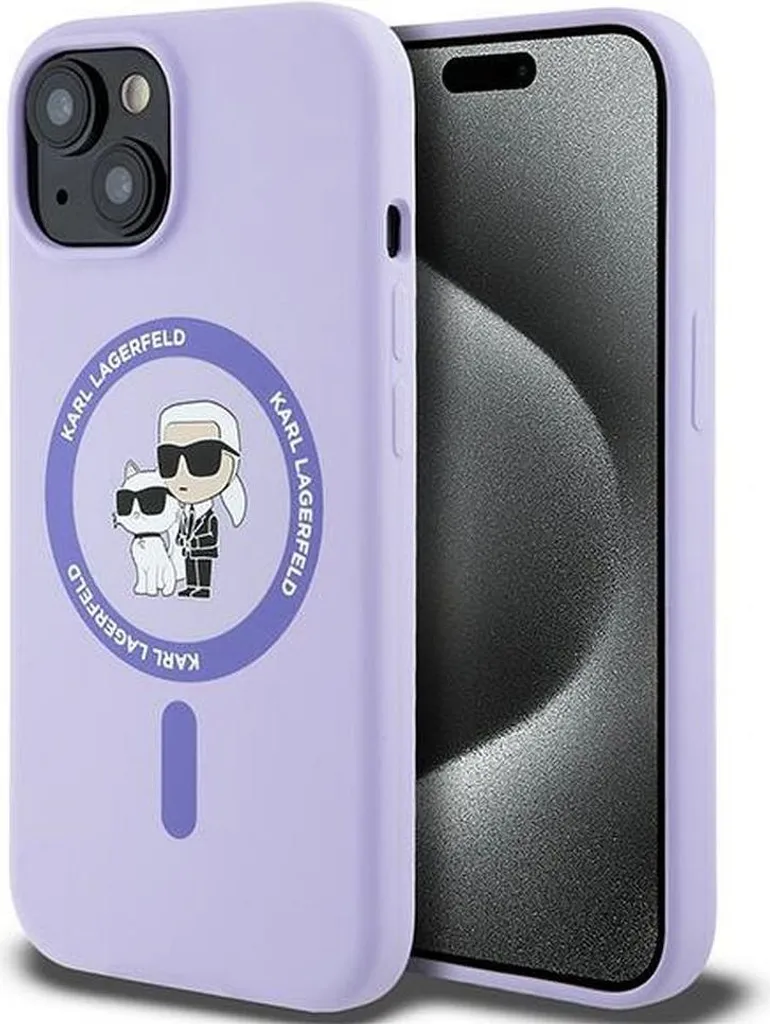 Karl Lagerfeld iPhone 15 Case Purple Silicone MagSafe - Originale