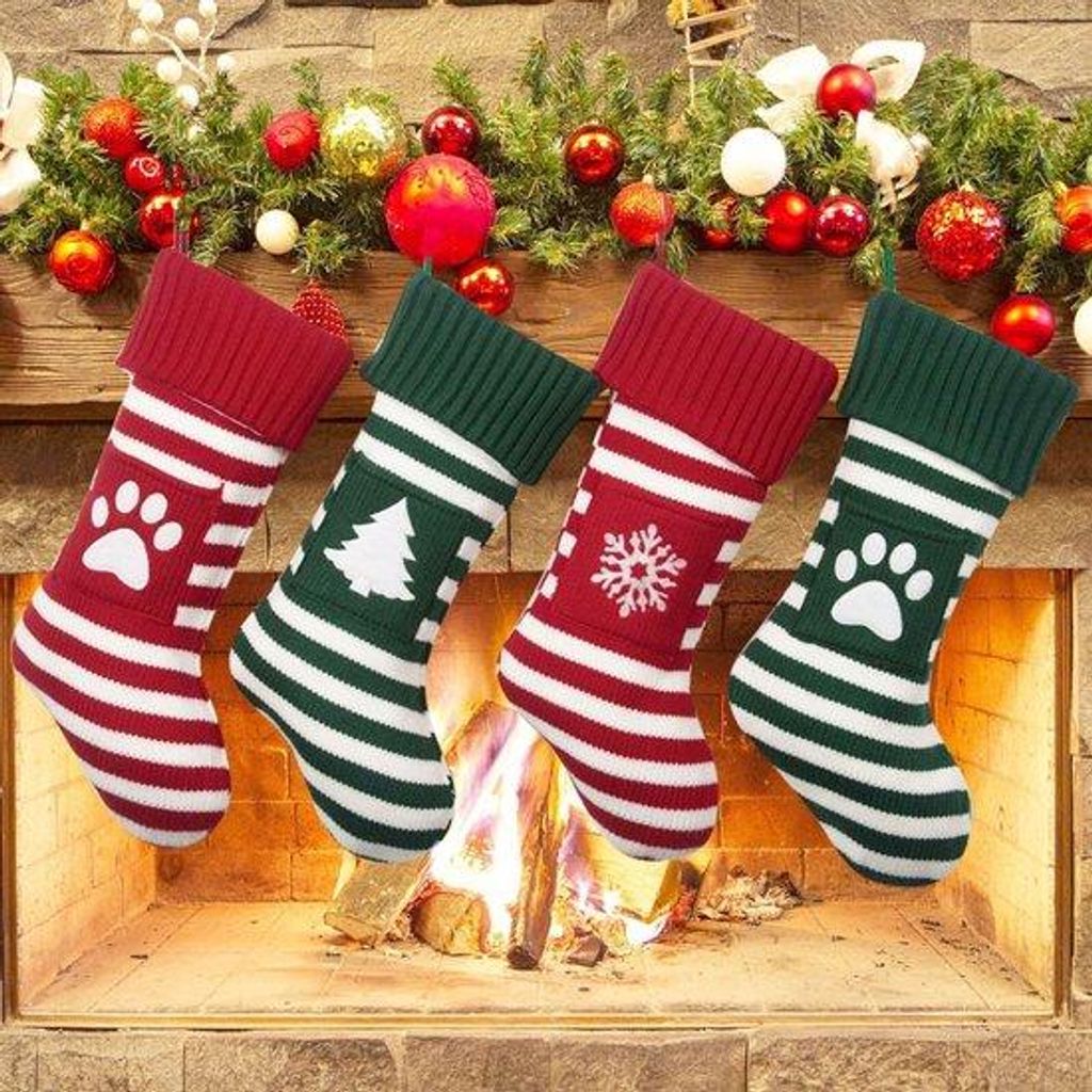 Kerstlichtdekoration 4-teilig Tierschutz Katze Hund Geschenkbox Weihnachten