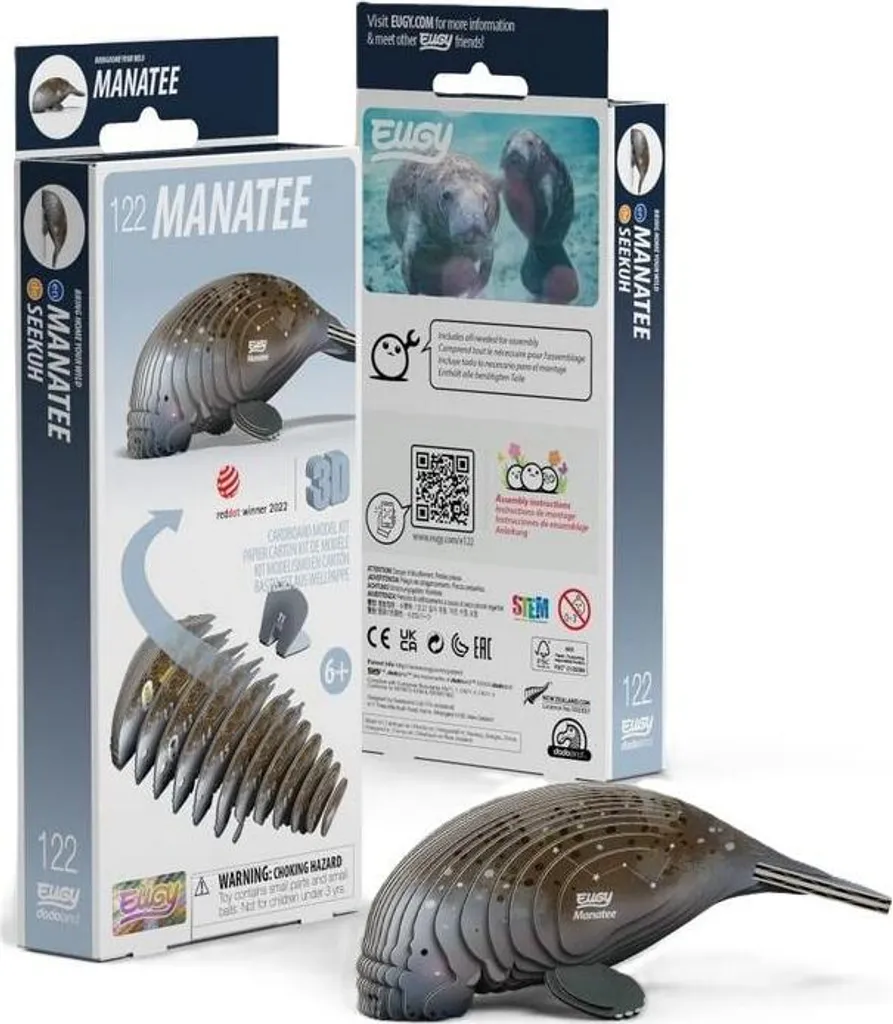 Maquette Puzzle 3D Vache Marine Eugy en Carton Recyclé pour Enfants