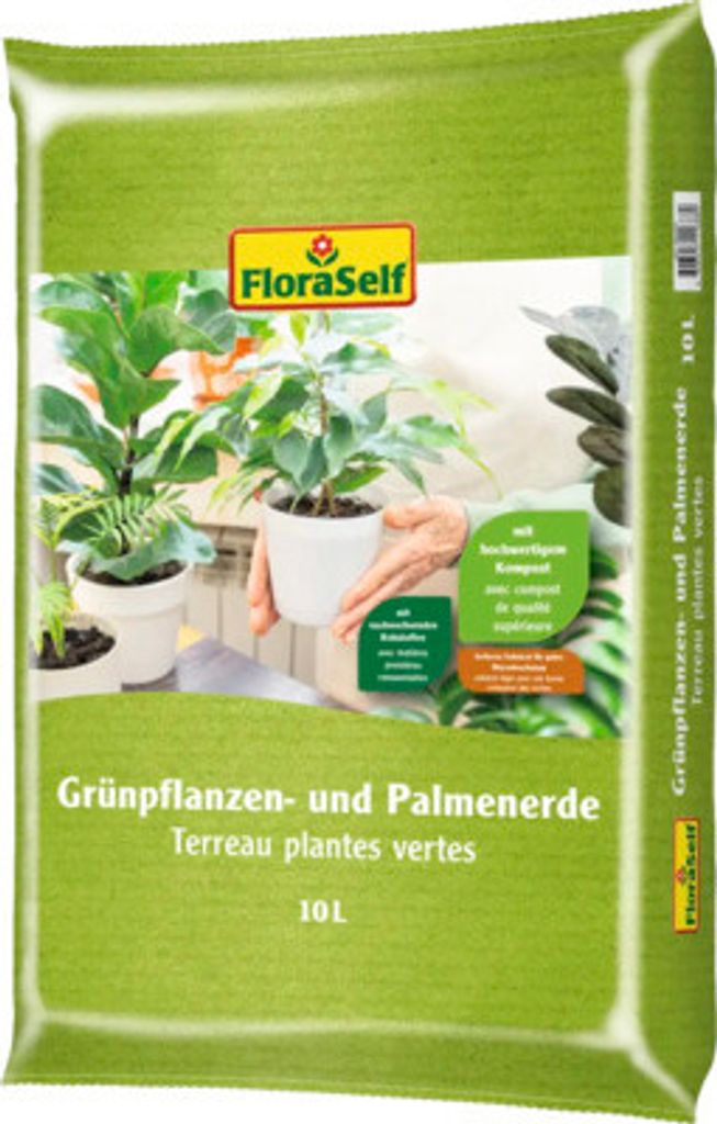 Grünpflanzen- & Palmenerde FloraSelf 10 L für alle Zimmerpflanzen und Palmen