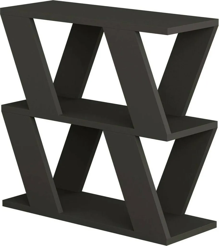 Dmora Tavolino da Salotto Beniamina 22x60x57h cm Nero Antracite, 2 Vani Multiuso