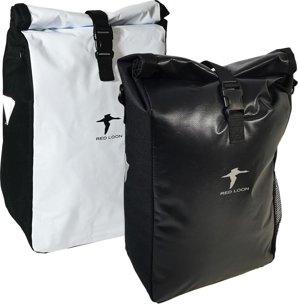 Fahrradtasche Red Loon Packtasche Gepäckträgertasche Gepäck Tasche aus LKW-Plane, Auswahl:1x Packtasche schwarz