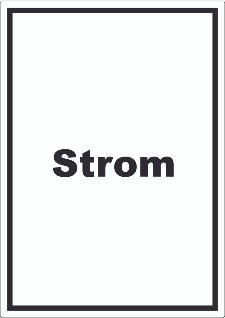 Strom Aufkleber mit Text Anschluss hochkant A5 (148x210mm)