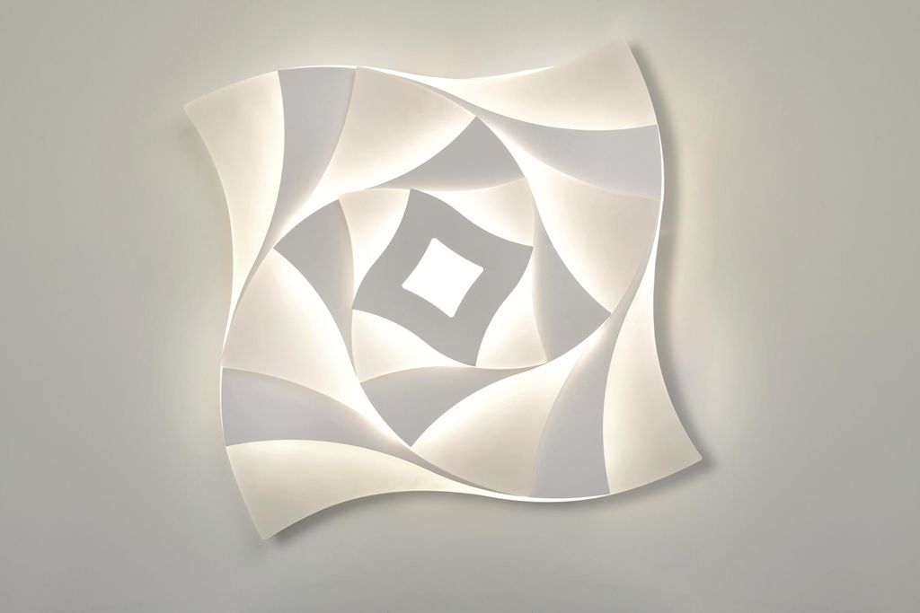 casa NOVA Deckenleuchte ANGY DH 48x6 cm weiß Deckenlampe Produktbild 