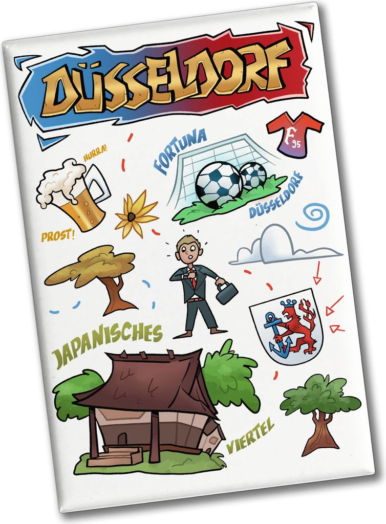 Düsseldorf Pop Art Comic Souvenir Souvenir Magnet - Japanisches Viertel