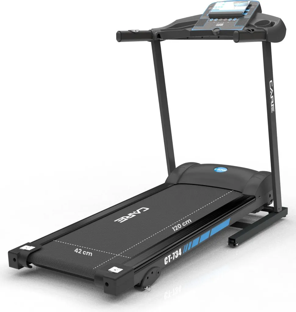 Tapis de course CARE 14km/h interactif Kinomap avec écran LCD et Bluetooth
