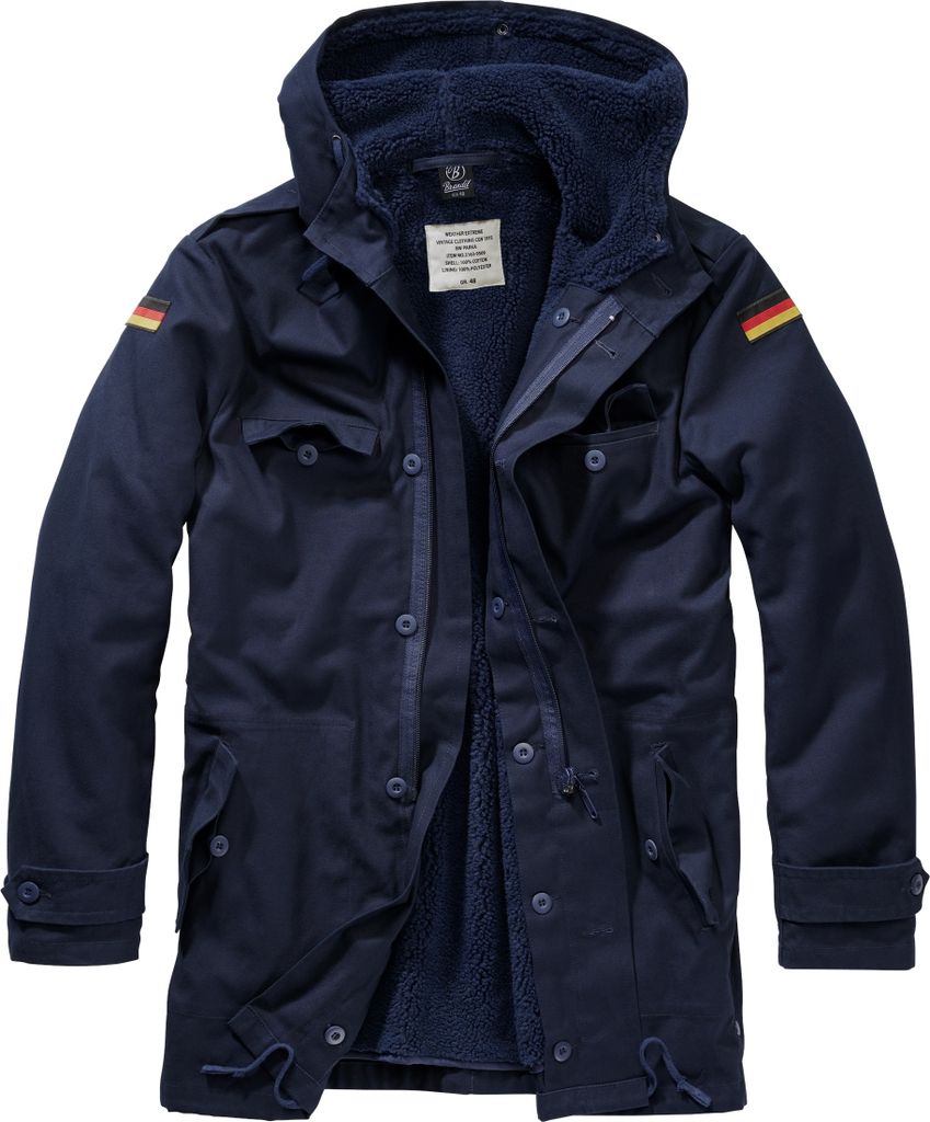 Brandit BW Parka Flag Jacke, dunkelblau, 4XL