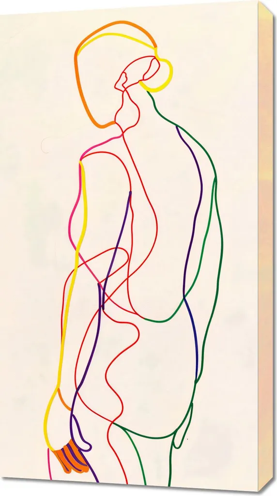 Quadro 50x90 cm Contorno Arcobaleno | Stampa Tela Canvas Alta Qualità