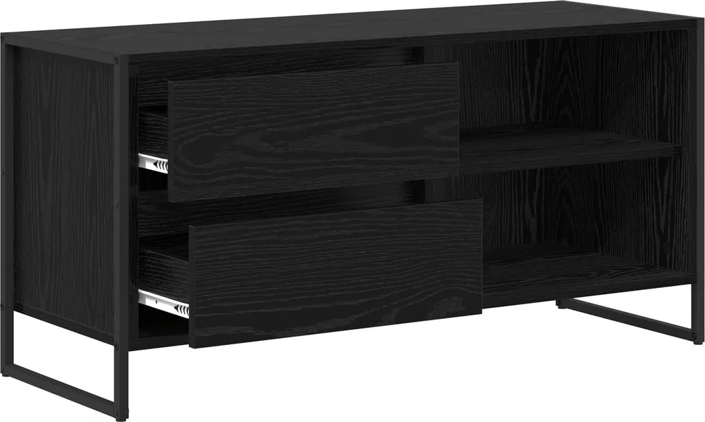 SYFAX™ Mobile TV Rovere Nero 100 x 36 x 49,5 cm Legno multistrato