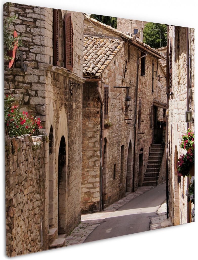 Wallario Premium Leinwandbild Italienische Gasse in Größe Produktbild 
