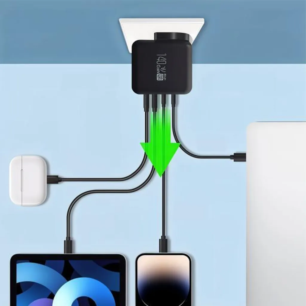 Station de charge rapide GaN 140W keepdrum pour ordinateur et smartphone - 3