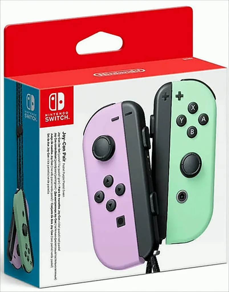 Manettes Joy-Con Switch avec Vibrations HD et Design Pastel Violet Vert