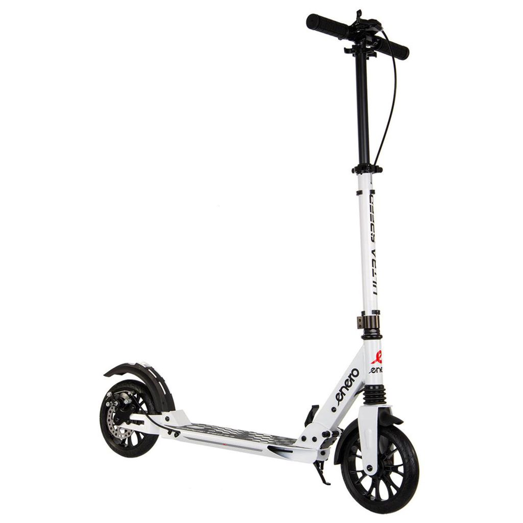Enero Ultra Speed Tretroller 200 mm Weiß mit Scheibenbremse – High-Speed Kickroller