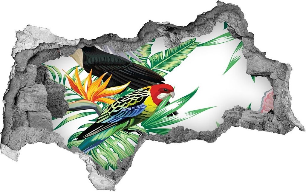 Selbstklebender Loch-3D-Aufkleber 95x73 cm tropische Vögel